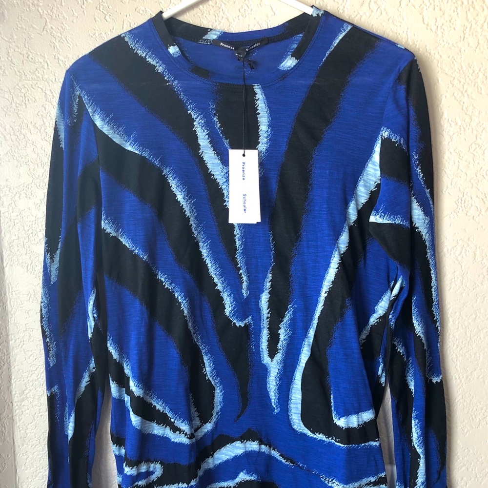 💙🖤Proenza Schouler blue/ black zebra print Top M